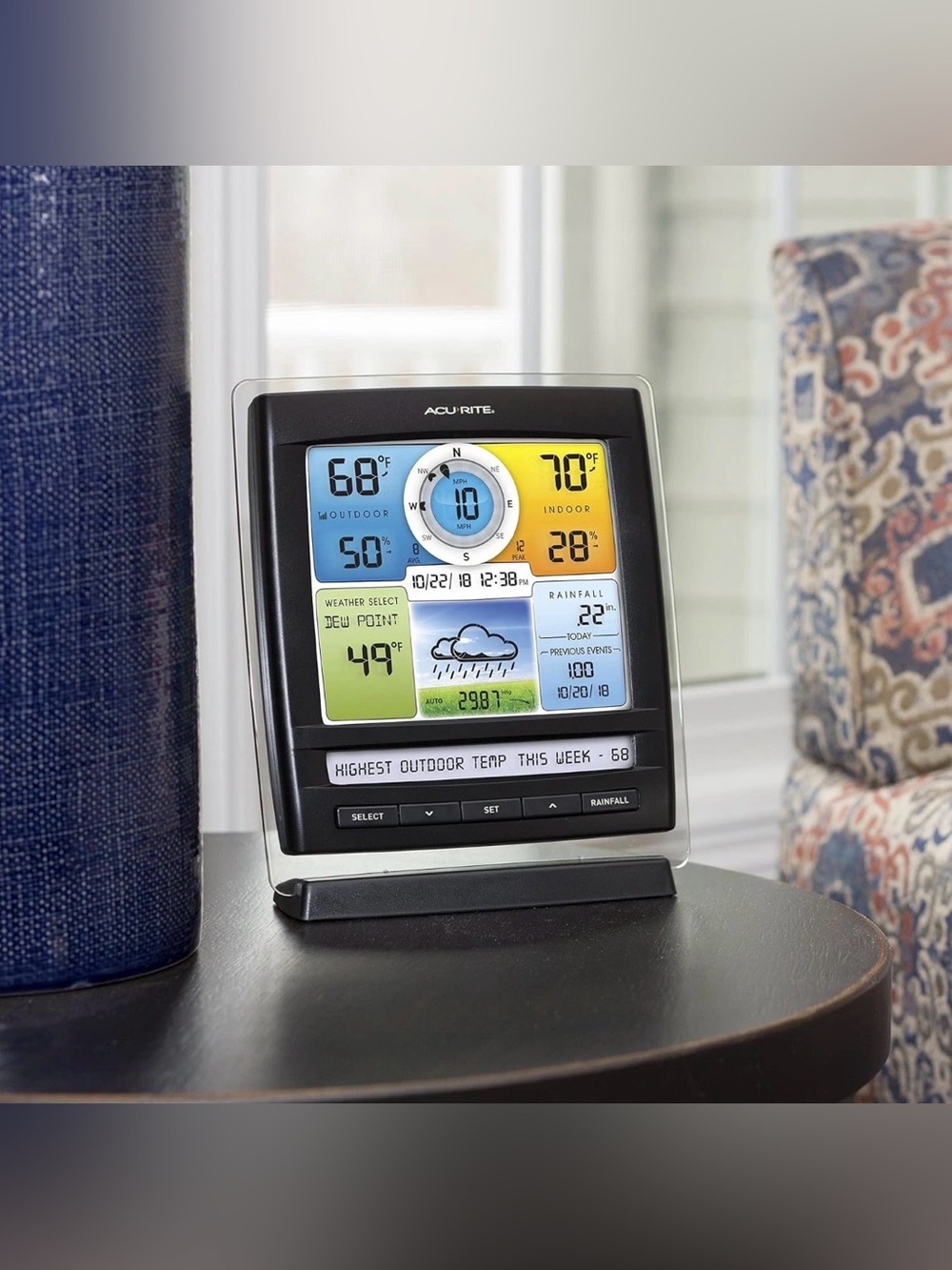 ACURITE Digital Weather Station Back Panel with Power Adapter Included